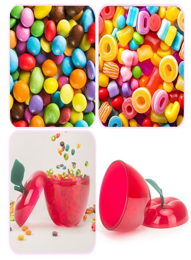 heffiso Plastic Apple Container Jars 5.9-Inch Apple Shape Cookie Jars, Festival Cookie Container Set for Christmas Decoration, Lovely Candy Cookie Jar (4 in Red) - Image 5